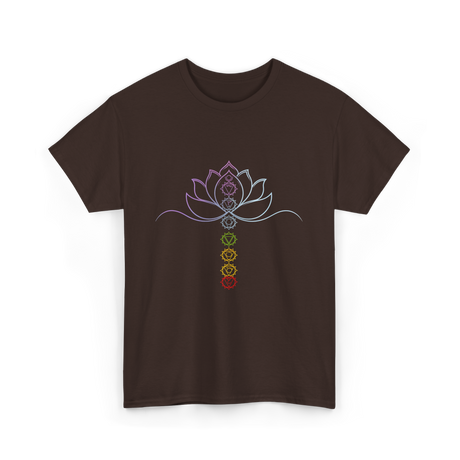 Lotus Flower Chakra Meditation Spiritual T-Shirt - Dark Chocolate