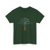 Lotus Flower Chakra Meditation Spiritual T-Shirt - Forest Green