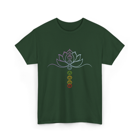 Lotus Flower Chakra Meditation Spiritual T-Shirt - Forest Green