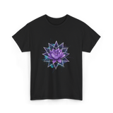 Lotus Flower Sacred Geometry Meditation T-Shirt - Black