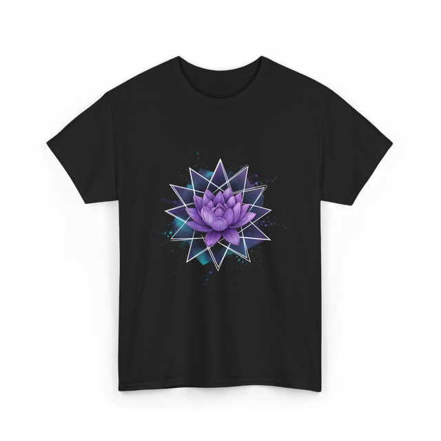 Lotus Flower Sacred Geometry Meditation T-Shirt - Black