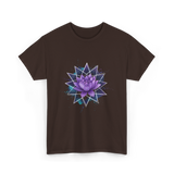 Lotus Flower Sacred Geometry Meditation T-Shirt - Dark Chocolate