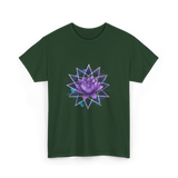 Lotus Flower Sacred Geometry Meditation T-Shirt - Forest Green