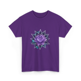 Lotus Flower Sacred Geometry Meditation T-Shirt - Purple