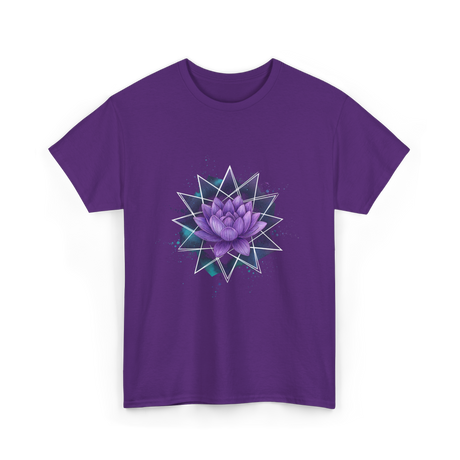 Lotus Flower Sacred Geometry Meditation T-Shirt - Purple