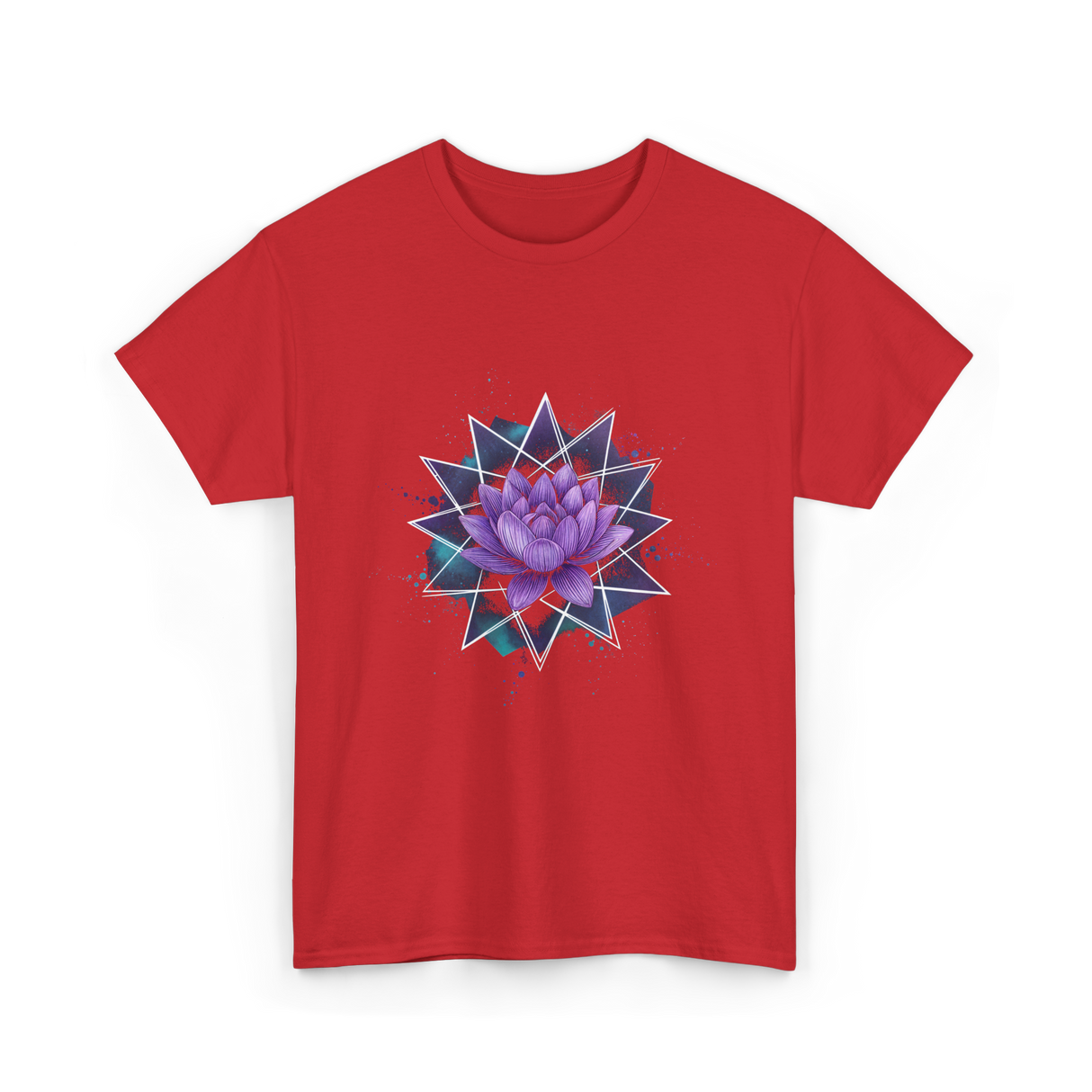 Lotus Flower Sacred Geometry Meditation T-Shirt - Red