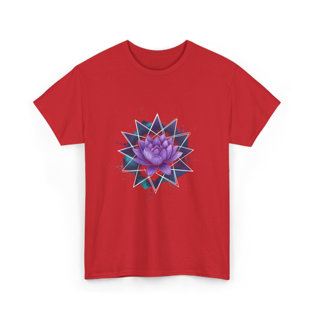 Lotus Flower Sacred Geometry Meditation T-Shirt - Red