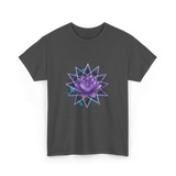 Lotus Flower Sacred Geometry Meditation T-Shirt - Dark Heather