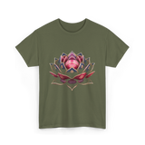 Lotus Flower Zen Buddhism Yoga T-Shirt - Military Green