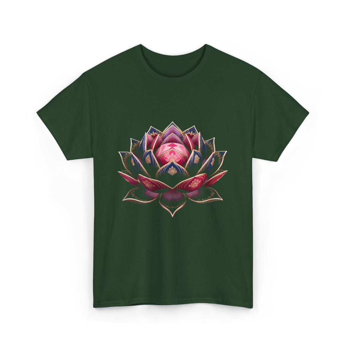 Lotus Flower Zen Buddhism Yoga T-Shirt - Forest Green