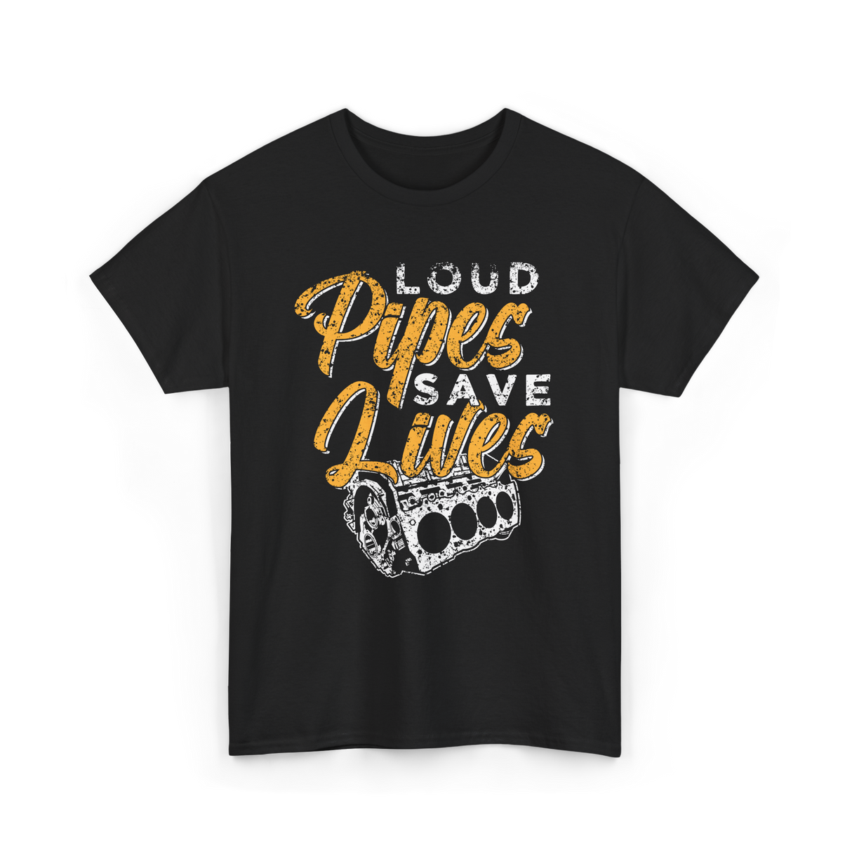 Loud Pipes Save Lives Mechanic T-Shirt - Black