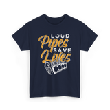 Loud Pipes Save Lives Mechanic T-Shirt - Navy