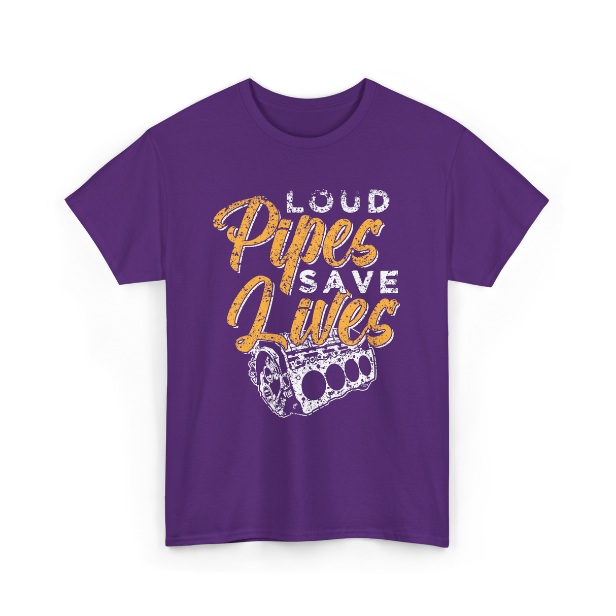 Loud Pipes Save Lives Mechanic T-Shirt - Purple