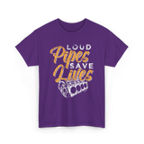 Loud Pipes Save Lives Mechanic T-Shirt - Purple