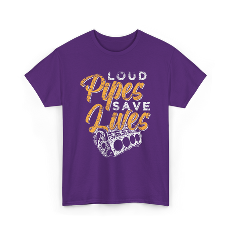 Loud Pipes Save Lives Mechanic T-Shirt - Purple