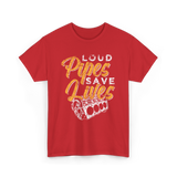 Loud Pipes Save Lives Mechanic T-Shirt - Red