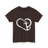 Love Anchor Nautical Sailing T-Shirt - Dark Chocolate