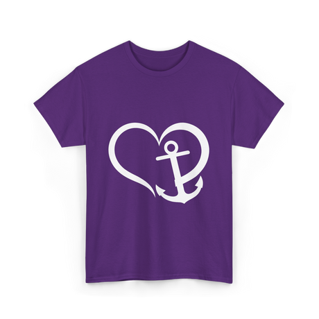 Love Anchor Nautical Sailing T-Shirt - Purple