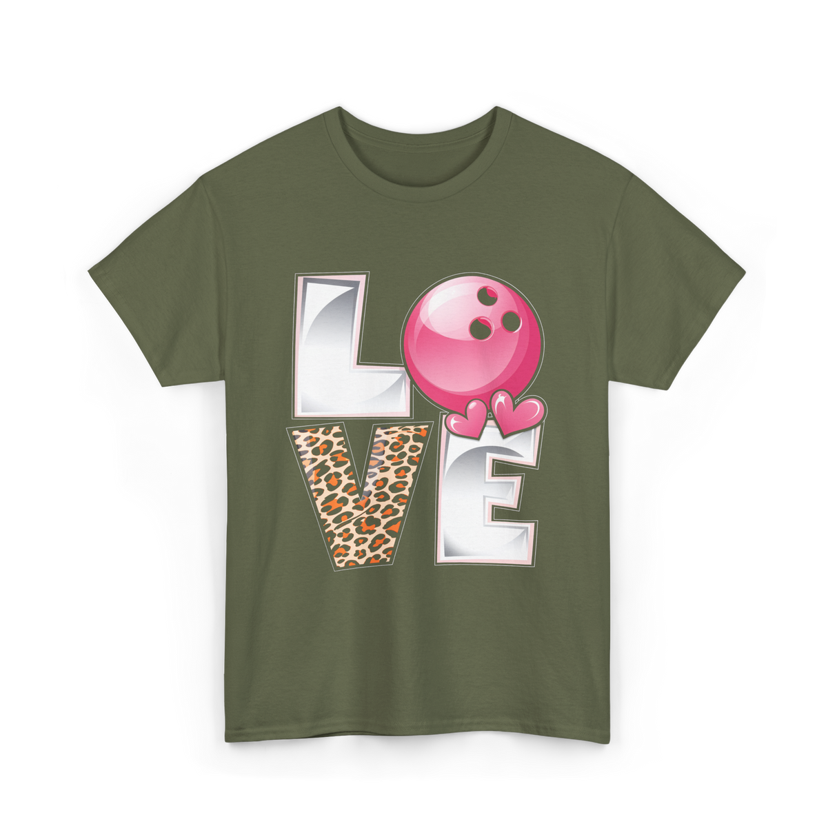 Love Bowling Bowler T-Shirt - Military Green