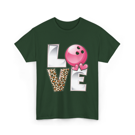 Love Bowling Bowler T-Shirt - Forest Green