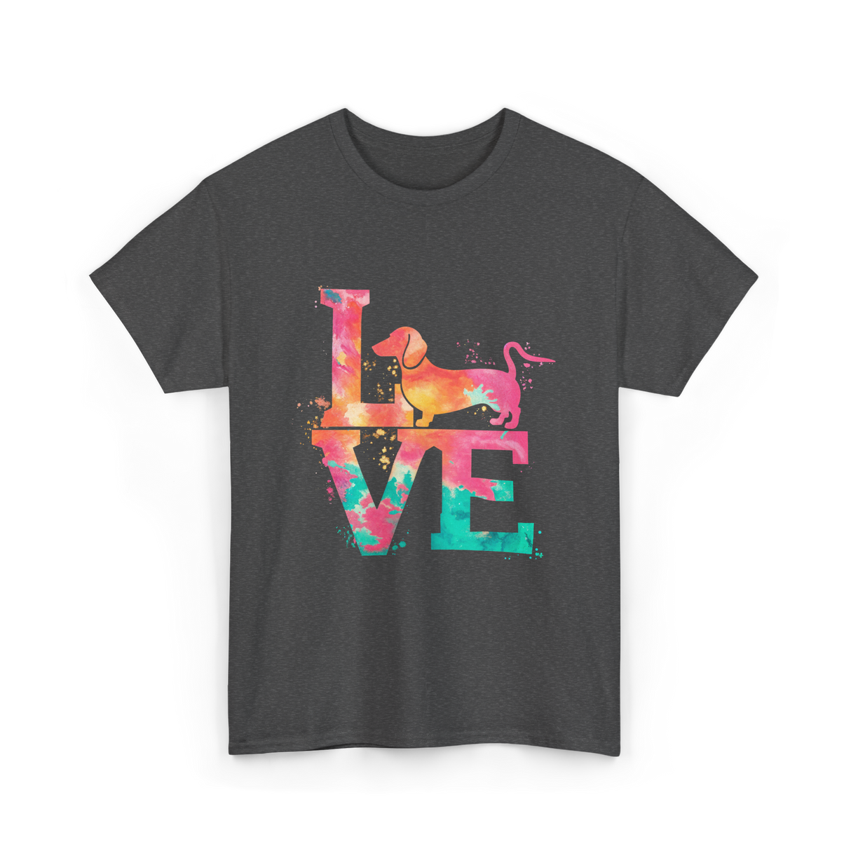 Love Dog Dachshund Lover T-Shirt - Dark Heather