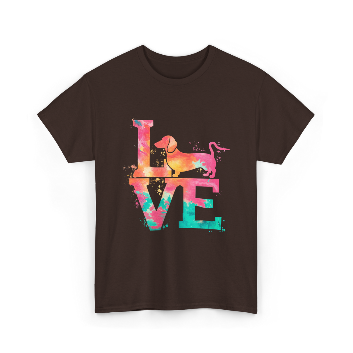 Love Dog Dachshund Lover T-Shirt - Dark Chocolate