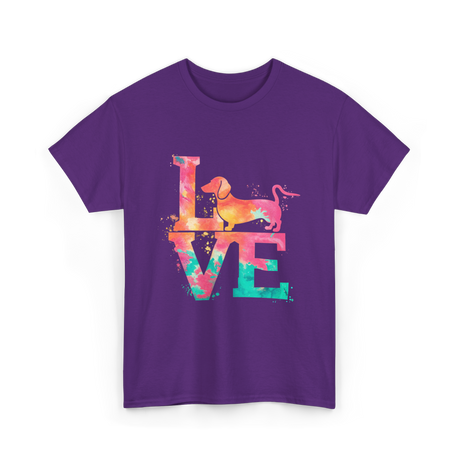 Love Dog Dachshund Lover T-Shirt - Purple