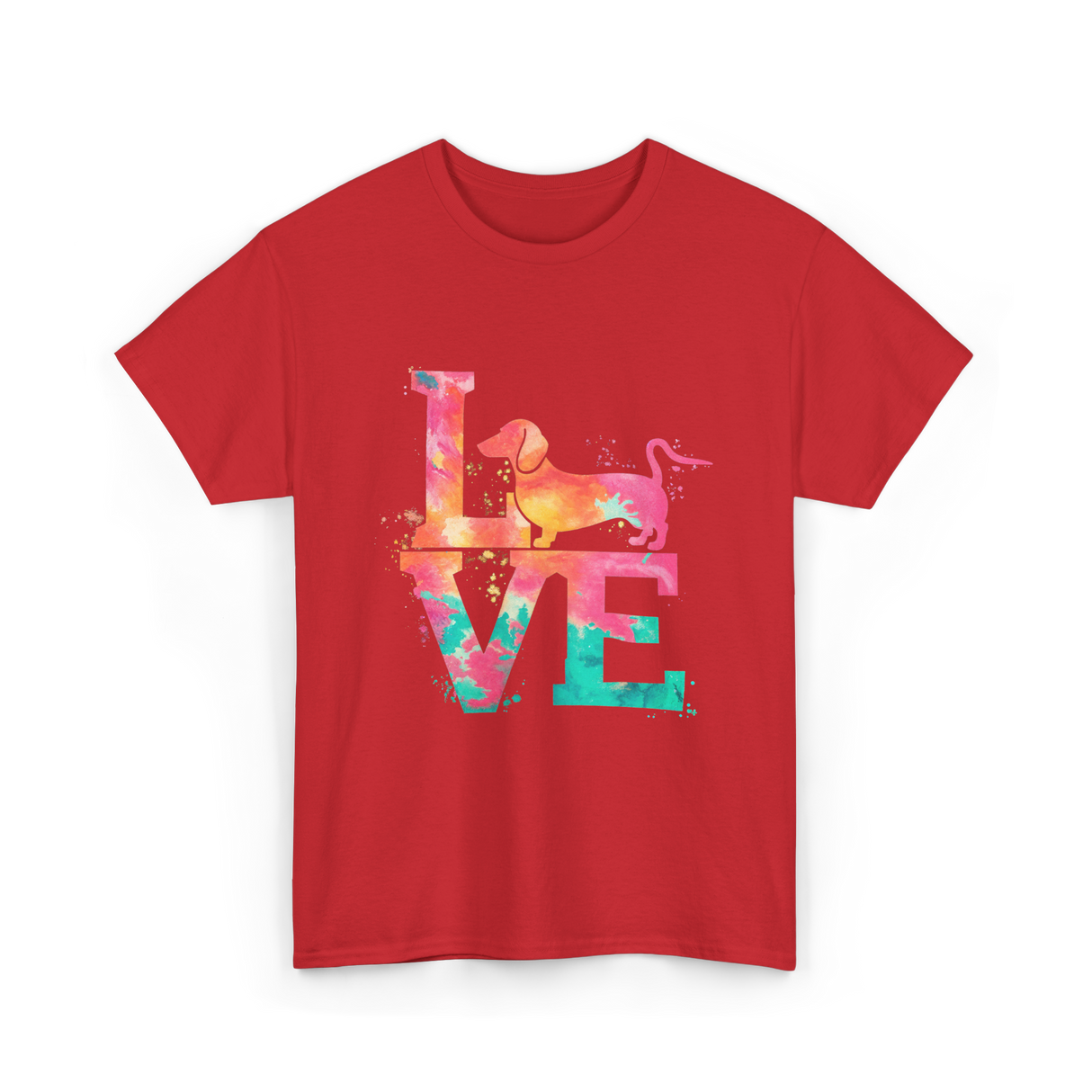 Love Dog Dachshund Lover T-Shirt - Red