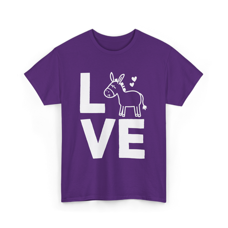 Love Donkey Animal Design T-Shirt - Purple