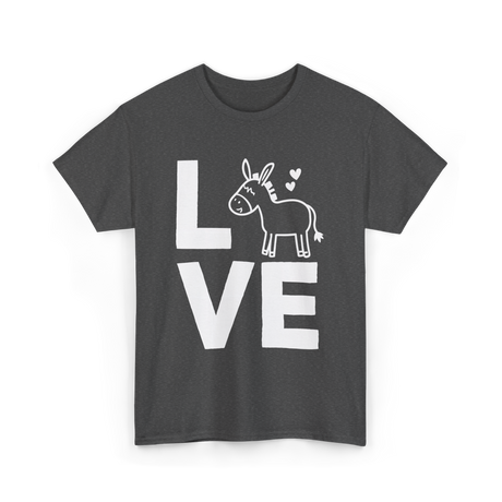 Love Donkey Animal Design T-Shirt - Dark Heather