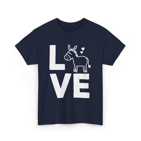 Love Donkey Animal Design T-Shirt - Navy