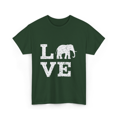 Love Elephants Elephant T-Shirt - Forest Green