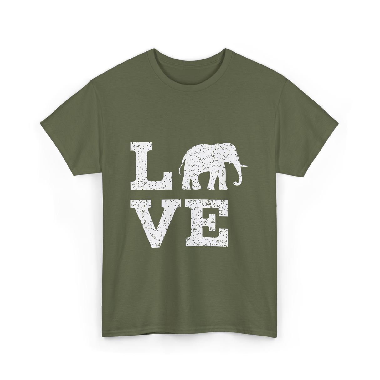 Love Elephants Elephant T-Shirt - Military Green