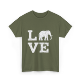 Love Elephants Elephant T-Shirt - Military Green