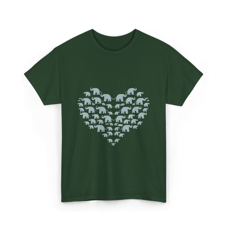 Love Elephants T-Shirt - Forest Green