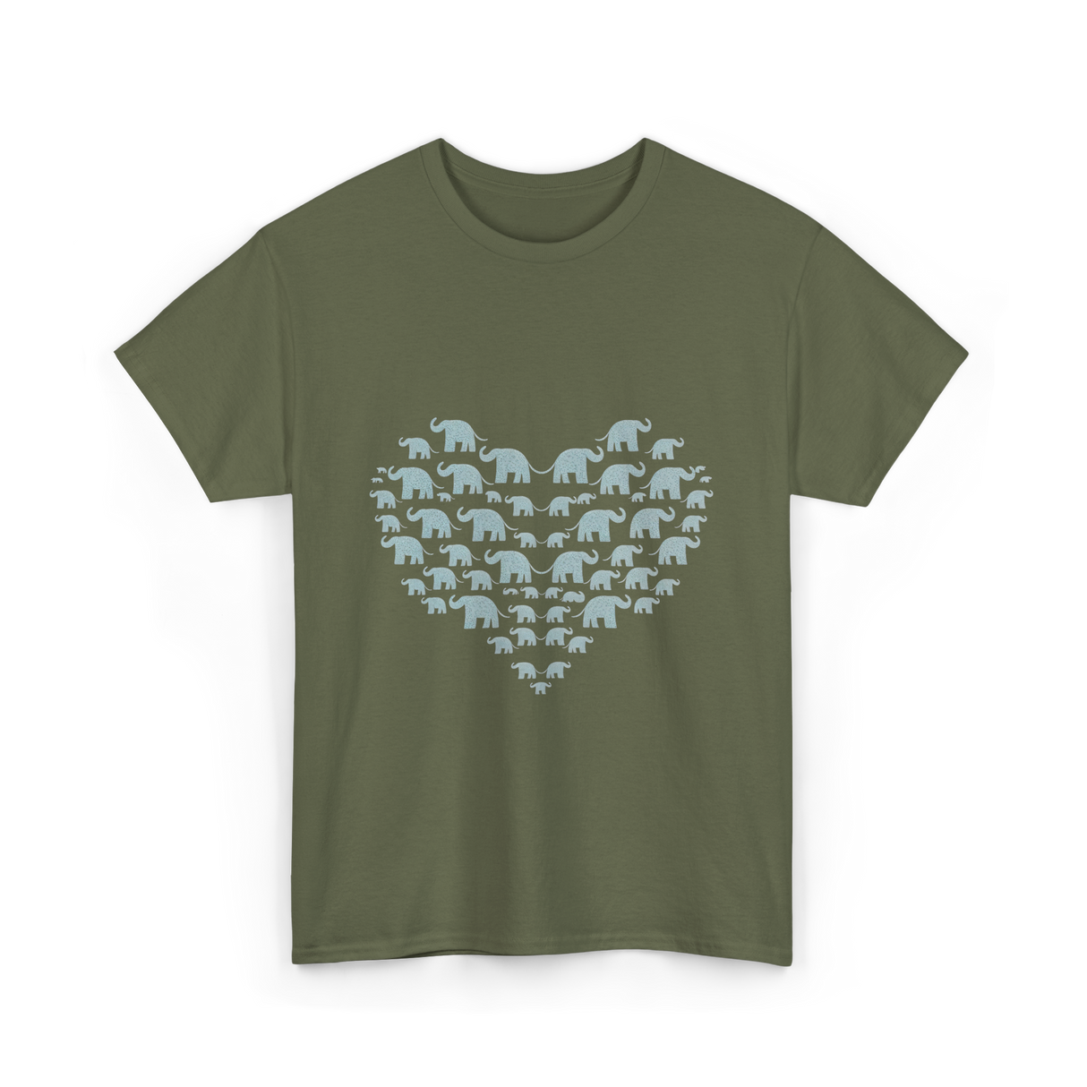 Love Elephants T-Shirt - Military Green