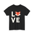 Love Fox Cute Fox T-Shirt - Black