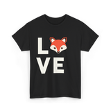 Love Fox Cute Fox T-Shirt - Black