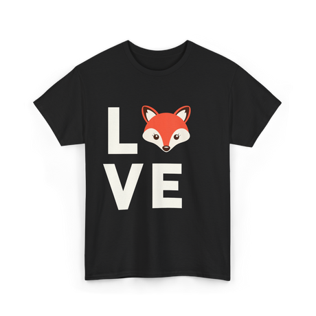 Love Fox Cute Fox T-Shirt - Black