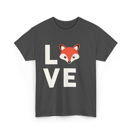 Love Fox Cute Fox T-Shirt - Dark Heather