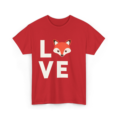 Love Fox Cute Fox T-Shirt - Red