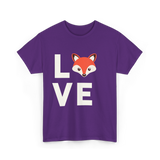 Love Fox Cute Fox T-Shirt - Purple