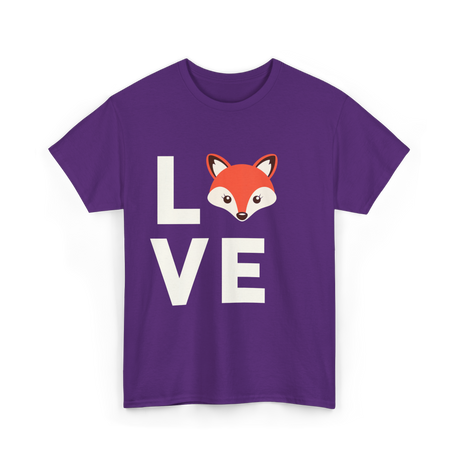 Love Fox Cute Fox T-Shirt - Purple