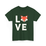 Love Fox Cute Fox T-Shirt - Forest Green
