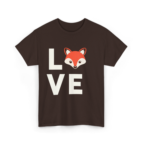 Love Fox Cute Fox T-Shirt - Dark Chocolate