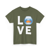 Love Goldfish Pet Fish Aquarist T-Shirt - Military Green