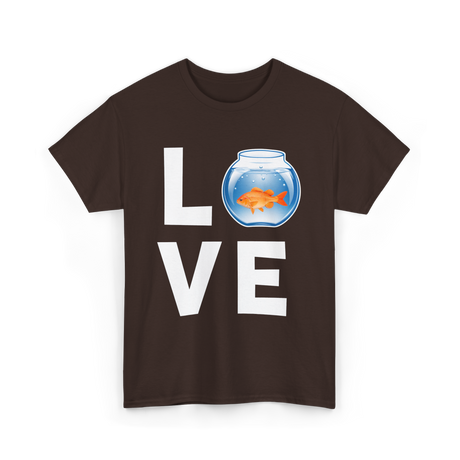 Love Goldfish Pet Fish Aquarist T-Shirt - Dark Chocolate