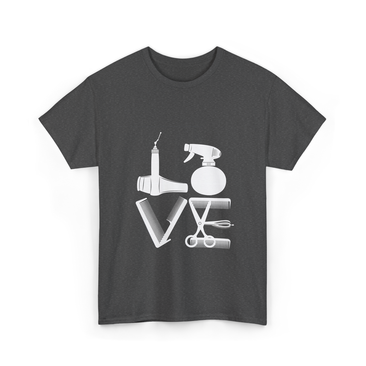 Love Hair Tools Hairdressing T-Shirt - Dark Heather