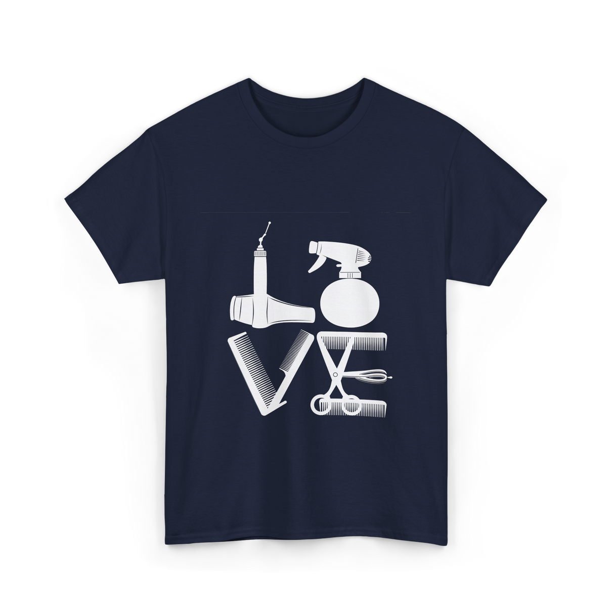 Love Hair Tools Hairdressing T-Shirt - Navy