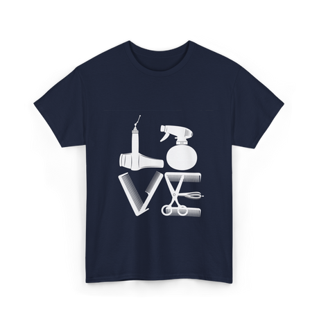 Love Hair Tools Hairdressing T-Shirt - Navy